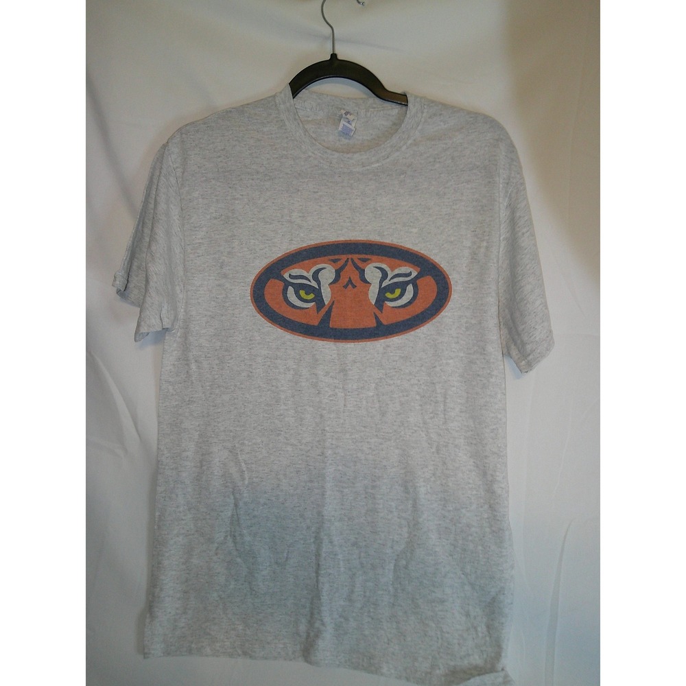 Rare Vintage Mens Jerzees‎ Gray T Shirt Auburn Tigers Eyes Graphic Tee Medium